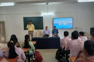 Principal Dr. Suhas Sapate Sir giving the brief introduction about the event in a presence of our Director Prof. Viren Bhirdi Sir